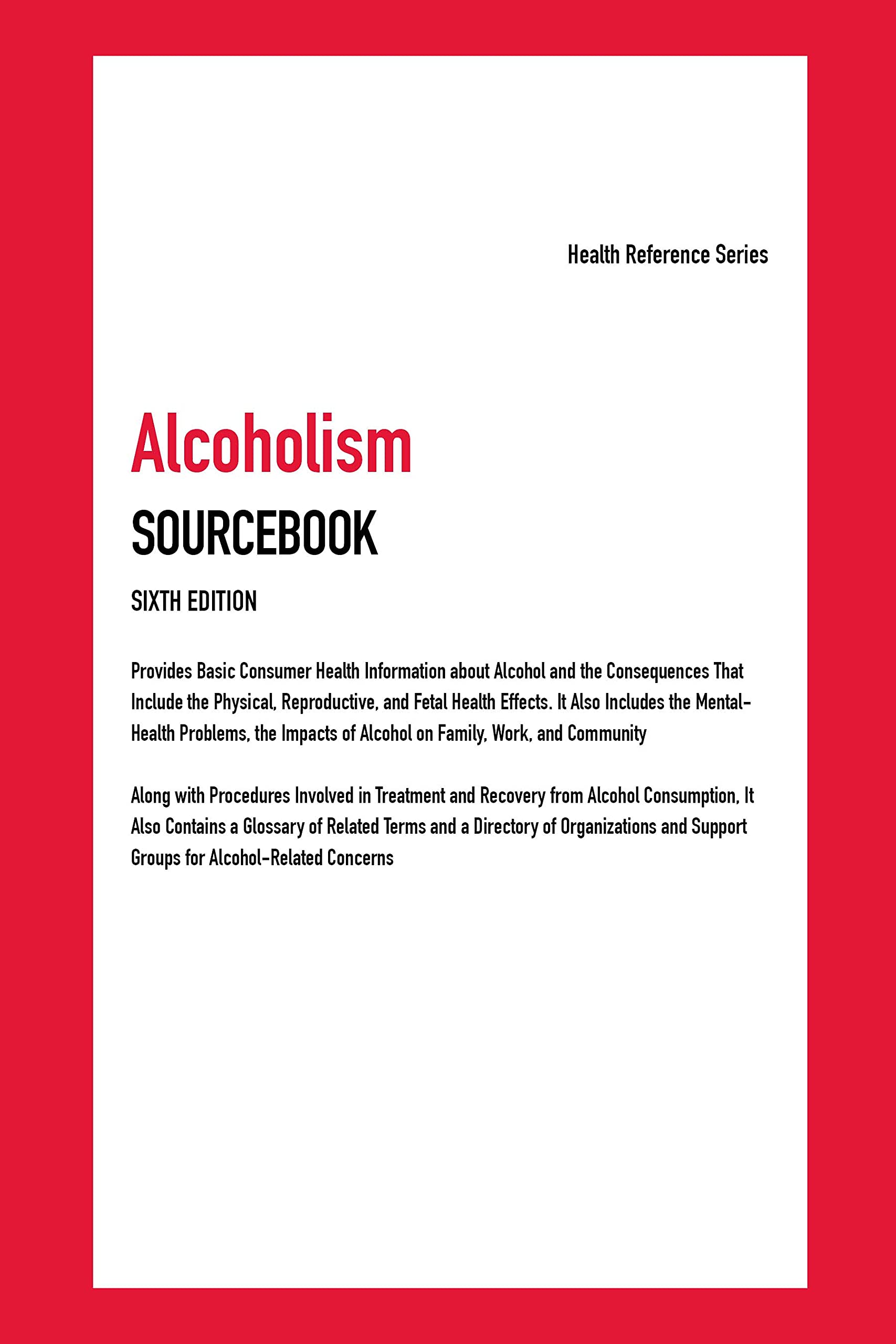 Buy Alcoholism Sourcebook (Health Reference) — BookShops.in