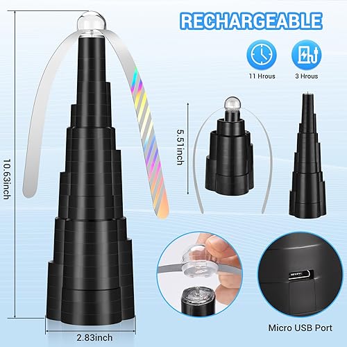 Miniatura 6 de LEOFI Ventiladores de mosca para mesas, ventiladores de insectos, ventilador de comida, ventilador de mesa, cuchillas holográficas suaves