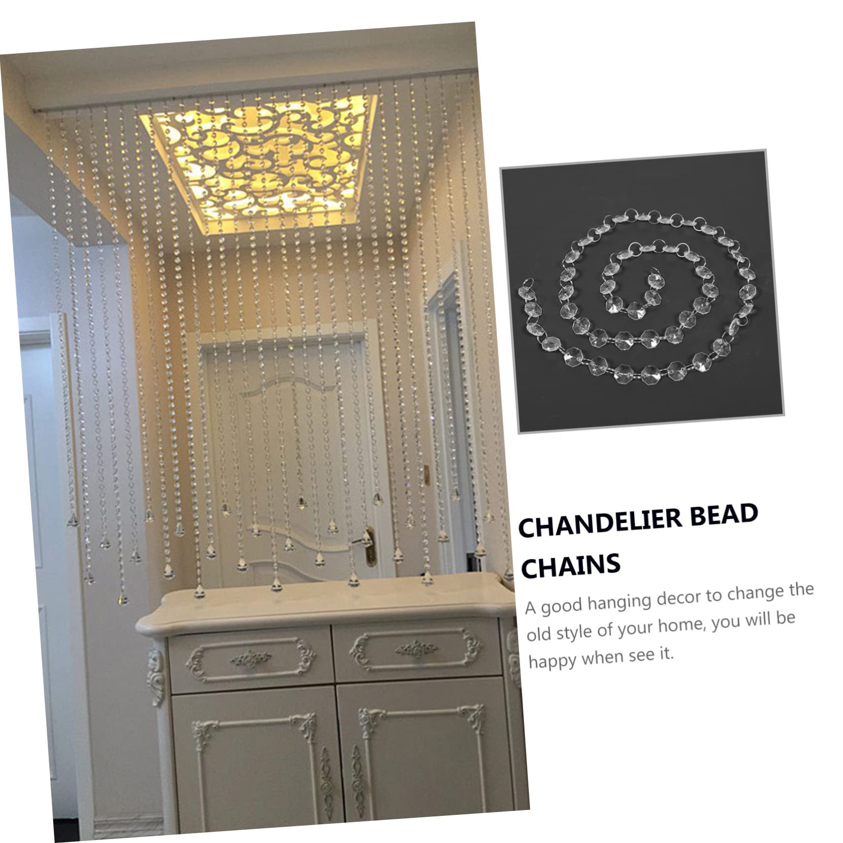 DOITOOL 2 Sätze Acrylperlen Girlanden Teilig Oktagonal Vielseitige Dekoration Für Hochzeiten Wohnräume Und DIY Projekte Romantische Perlenkette Für Hochzeitsfeiern Und Zuhause 10 Stück * 2
