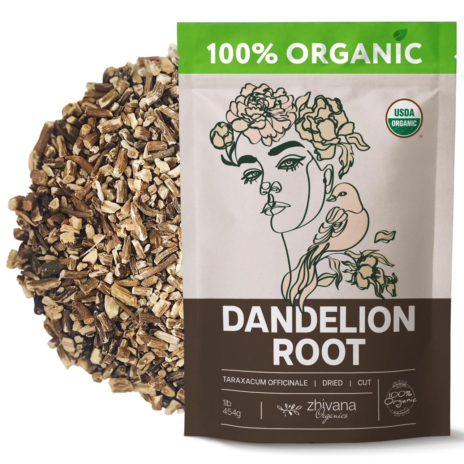 Dandelion Root Tea Loose (16 oz.) – Organic Dandelion Root Herb - Te de Diente de Leon Organico Natural - Liver Cleanse, Digestion, Liver Detox