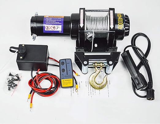 Amazon Co Jp 4000lb電気ウインチ12v車のオフロード車 自己救助ウィンチ12v車のホームカーウィンチ 産業 研究開発用品