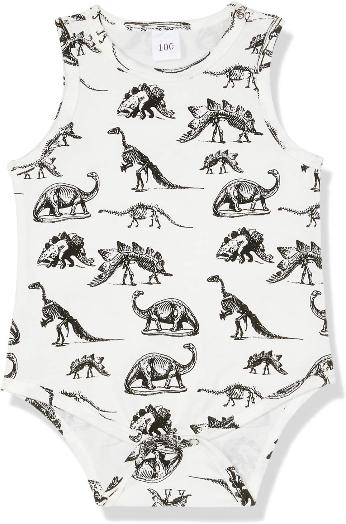 Hotone Infant Baby Girl Boy Clothes Dinosaurs Bodysuit Romper Playsuit Outfits (0-3 Months, White)