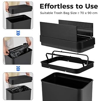 TANGZON 50L Motion Sensor Kitchen Bin, Automatic Touchless Waste Bin