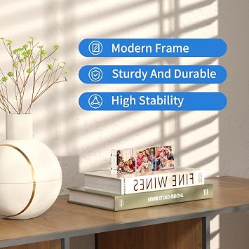 NIUBEE Photo Booth Acrylic 2x6 Picture Frame, Double Sided Mini Block Desktop Display