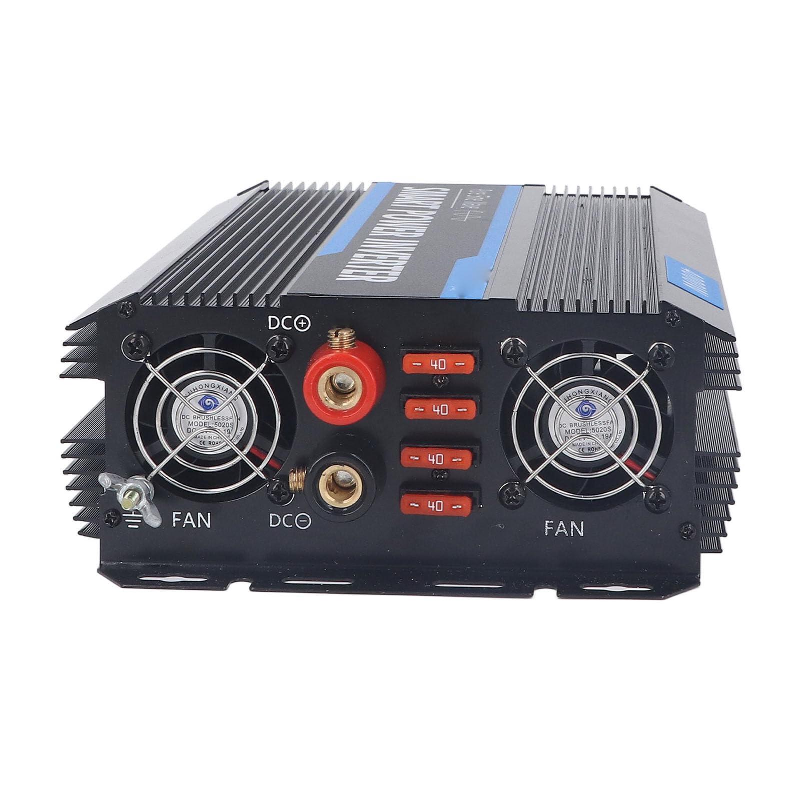 FTVOGUE Przetwornica Napięcia Przetwornica Czystej Fali Sinusoidalnej 4000 W DC 12 V na 220 V AC Stop Aluminium ABS z 2 Gniazdami Prądu Przemiennego Port USB i Zabezpieczenie Do Podróży Samochodem