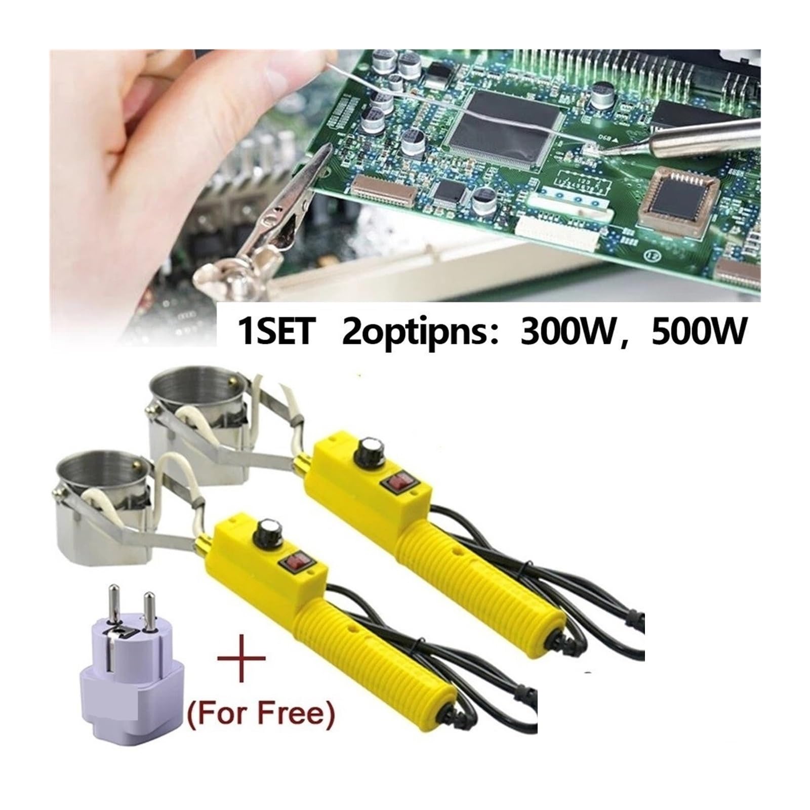 Crisol de soldadura, Horno de fusión de estaño portátil con Control de temperatura, herramienta de baño for desoldar, crisol de mano ajustable, fusión de estaño, 300W/500W para soldadura y baño de sol