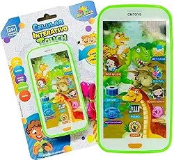 Celular Interativo Touch Infantil Brinquedo Luz Som Art Brink (VERDE)