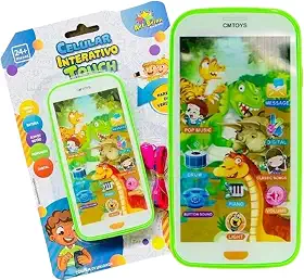 Celular Interativo Touch Infantil Brinquedo Luz Som Art Brink (VERDE)