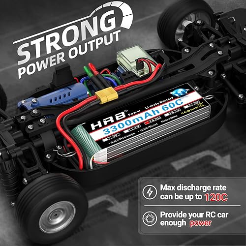Miniatura 3 de HRB 4S 3300mAh 148v Lipo RC batería 60C paquete con enchufe XT60 para avión RC helicóptero RC RC cochecamión barco RC EC3DeansTracxasTamiya