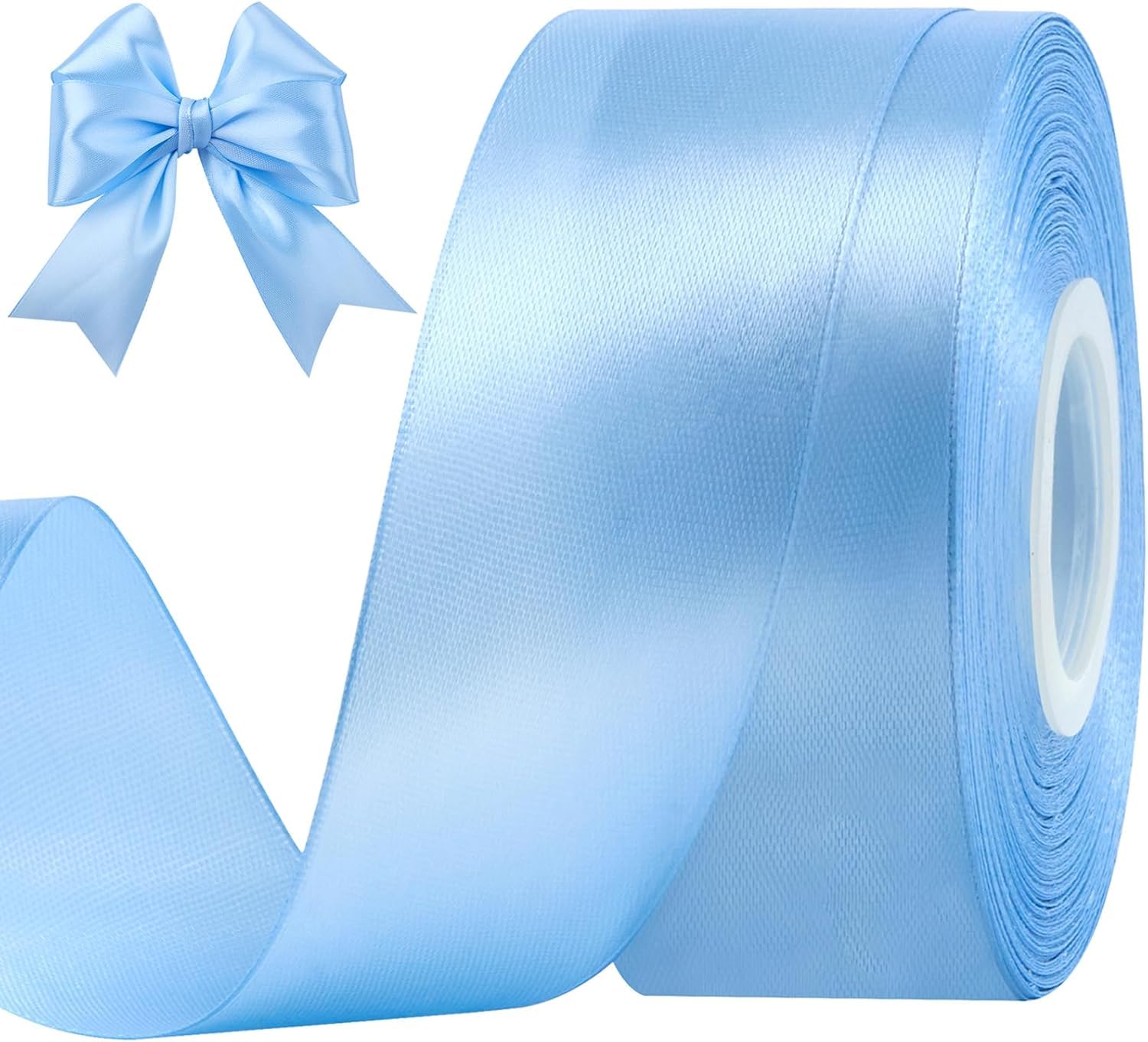 1.5 Inch 10 Meter Satin Ribbon, Solid Fabric Ribbon Roll for Flower Bouquets, Gift Wrapping, Wedding, Handmade Crafts (Light Blue)-image-45