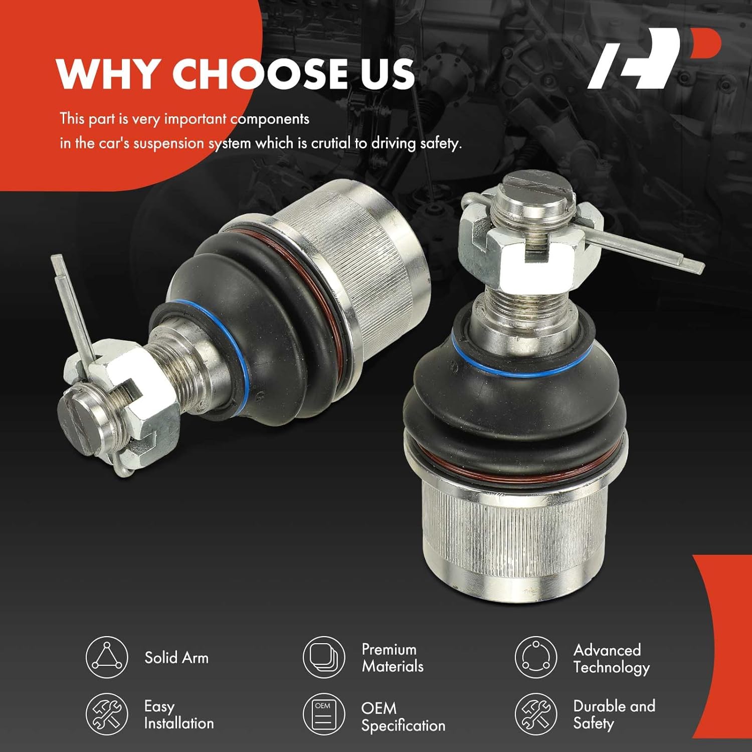 A-Premium 2 x Front Lower Ball Joint, Compatible with Ram 2500 2014-2023, 3500 2013-2023