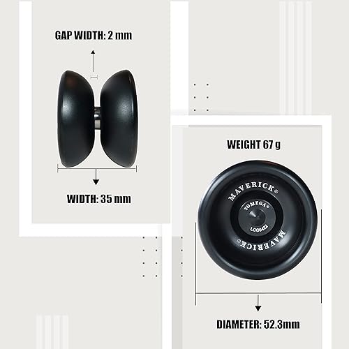 Miniatura 5 de Yomega Maverick - Yoyo profesional de metal de aluminio para niños y principiantes con rodamiento de bolas de tamaño C para trucos avanzados y