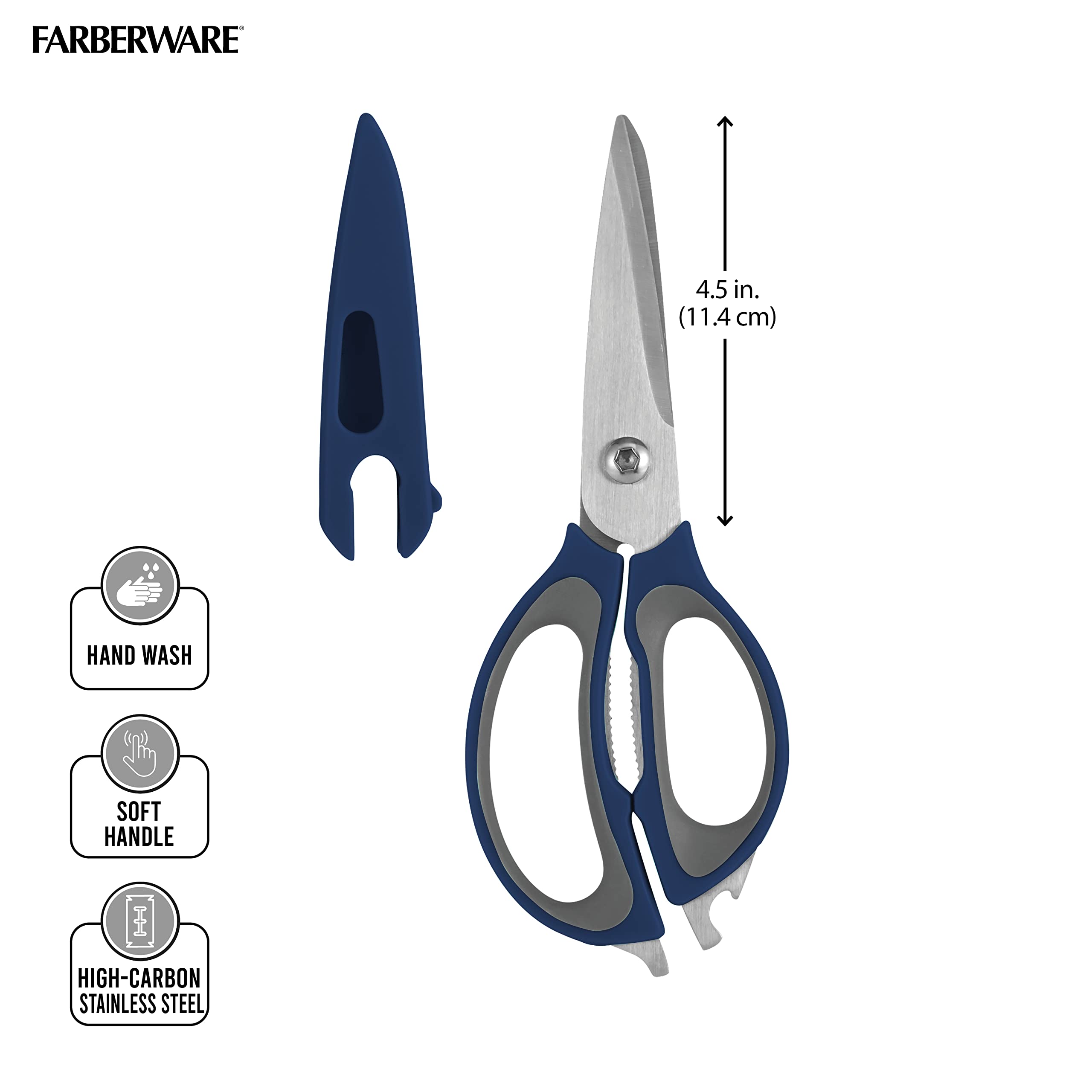 Amazon.com: Farberware 4-in-1 Kitchen Shears, 2-Piece, Navy and