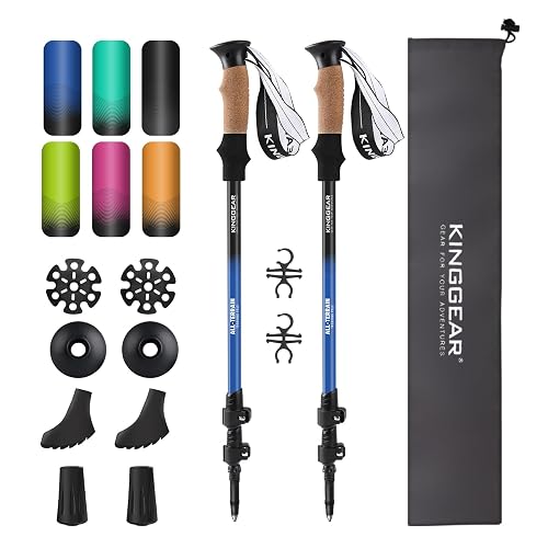 KINGGEAR Trekking Poles 7075 Aluminum Lightweight Hiking Sticks | Natural