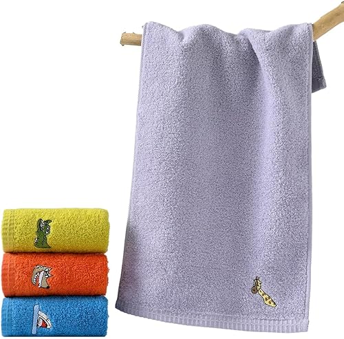 Miniatura 4 de sense gnosis Toallas faciales 100% de algodón para niños, toallas de baño para baño, toallas bordadas de animales para niños y paños de bebé, 10 x