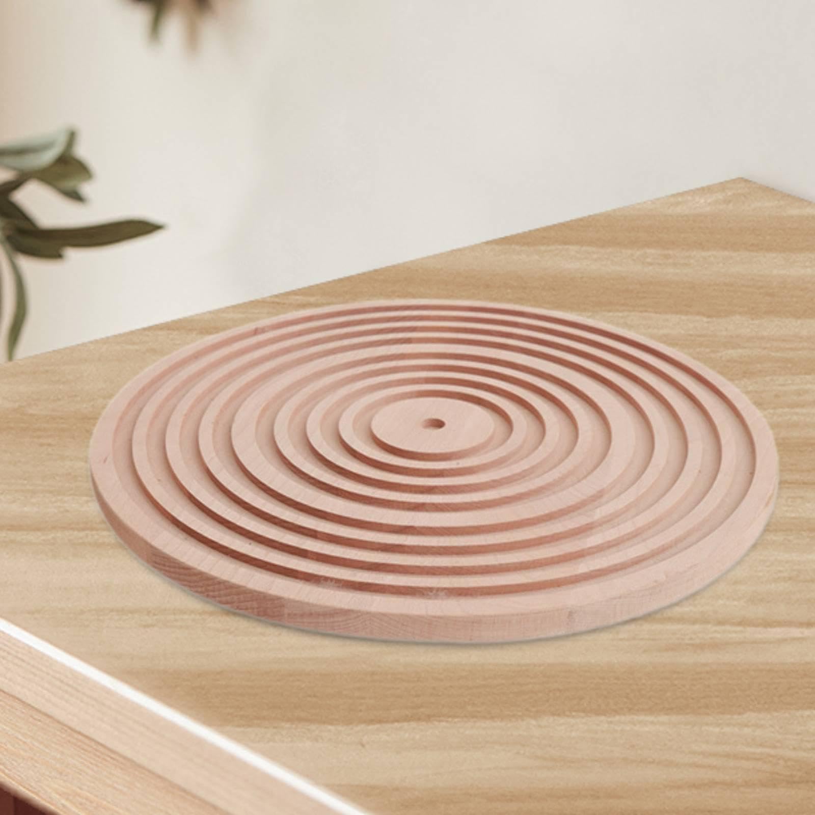 Dekoratives Rundtablett Holz Servierbrett Schneidebrett Boho Bauernhaus Wohnaccessoire Naturbelassenes Material für Servieren Kaffee Gebäck