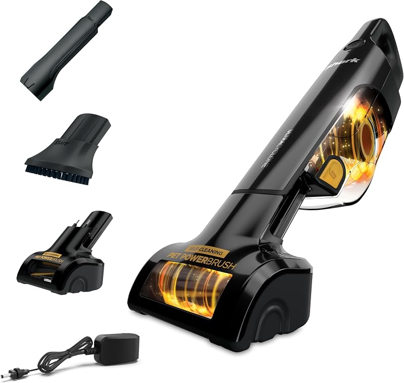 Aspiradora de mano inalámbrica UltraCyclone Pet Pro Plus, negra, CH951 | Potente succión, aspiradora de mano para automóvil y hogar, cepillo eléctrico para mascotas, herramienta para rincones, cepillo para fregar, recipiente para polvo XL