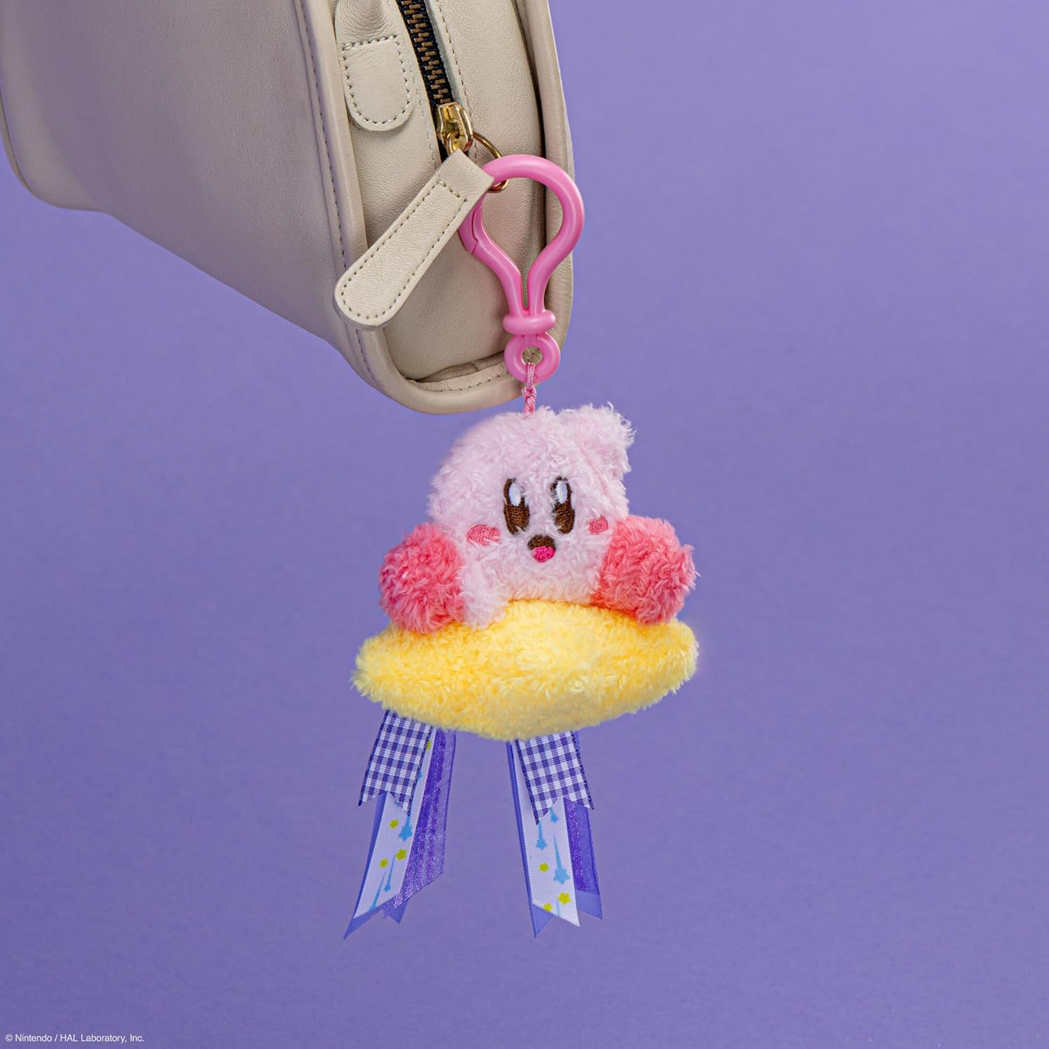 TOMY Clip-On Kirby Plush Clip-Ons - 2-Pack with Waving & Warp Star Kirby - Officially Licensed Plush Gaming Accessories - Easter Basket Stuffers for Gamers - Ages 6+