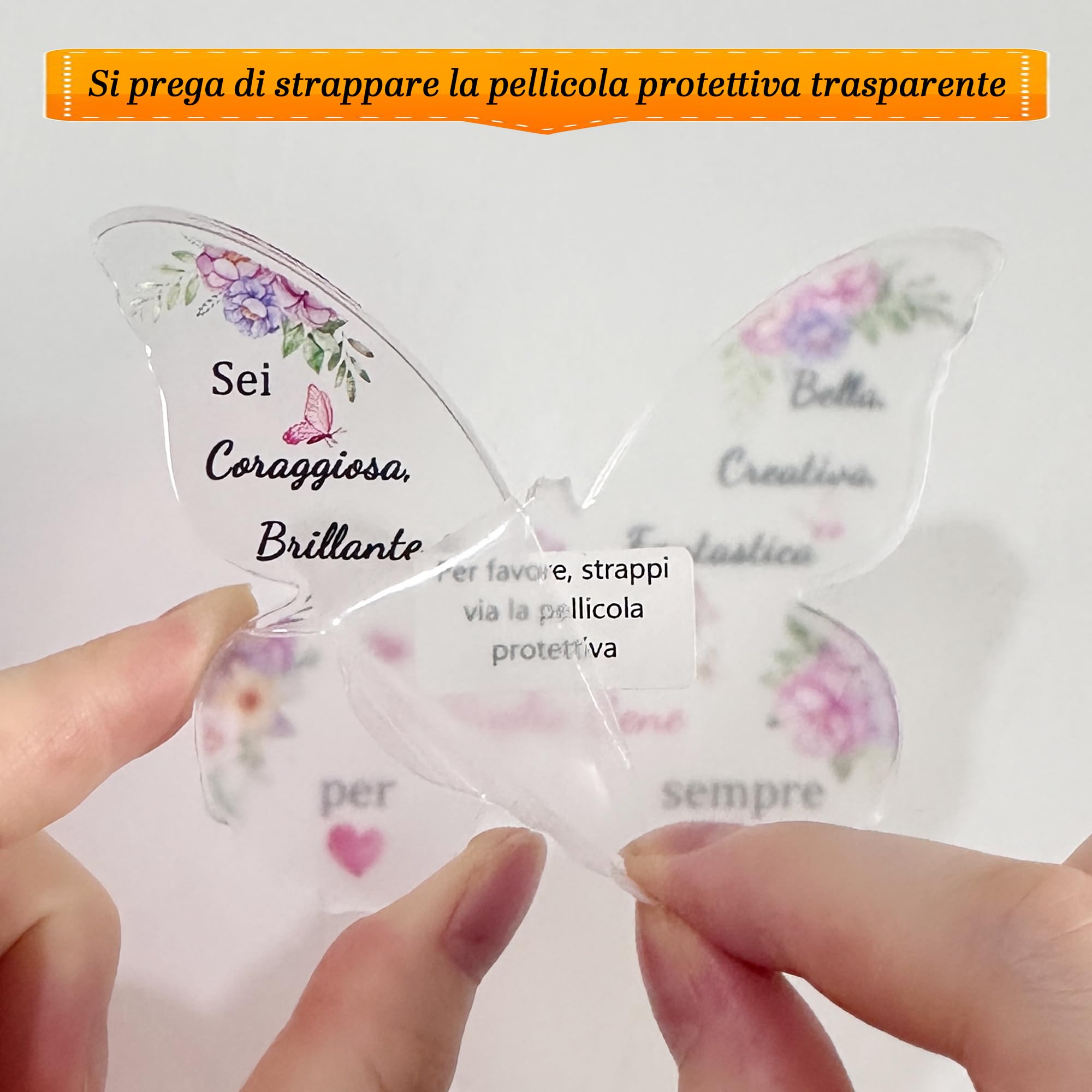 Targa in acrilico a forma di farfalla, regalo per Natale, 12,7 x 9