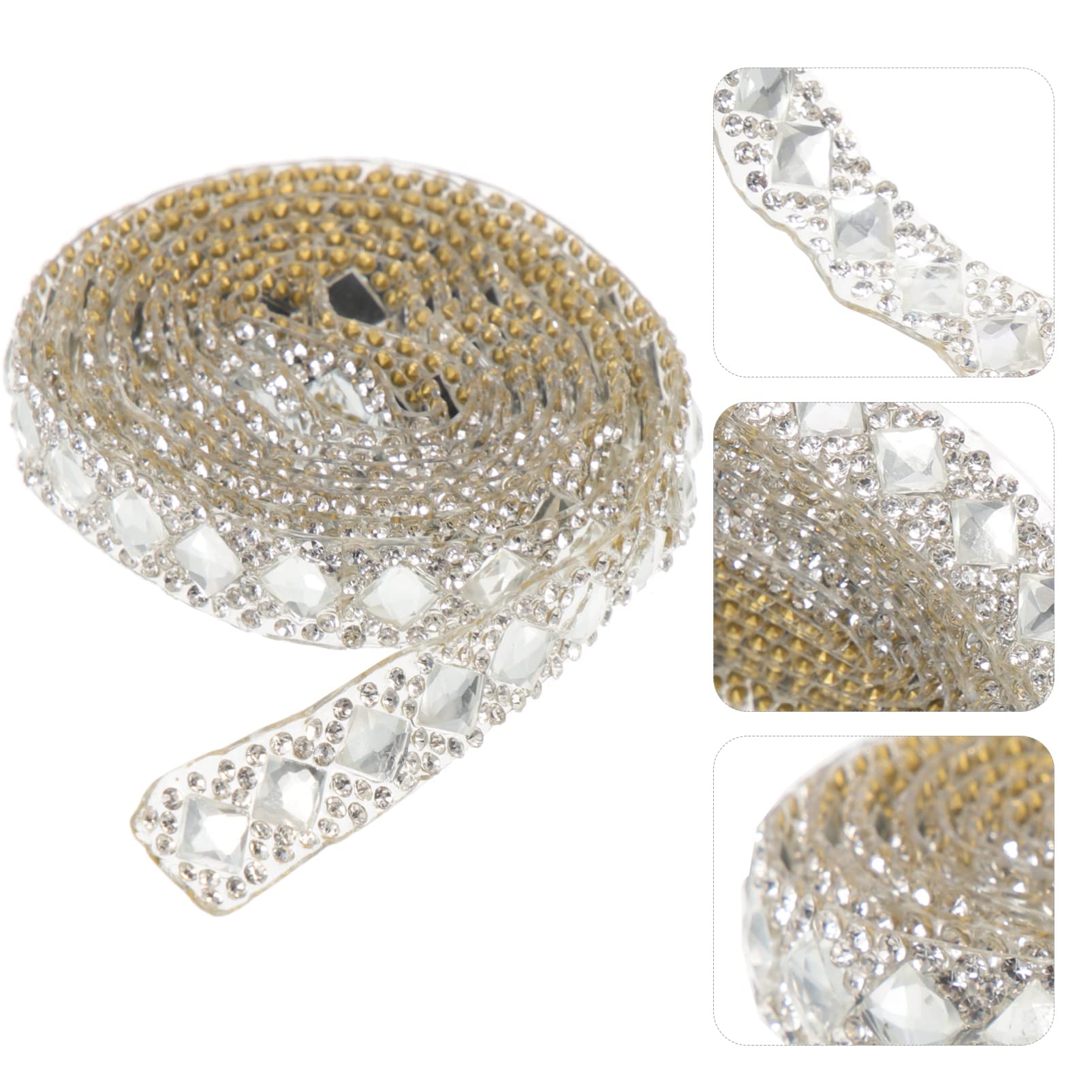 Cinta de diamantes de imitación autoadhesiva, cinta de diamantes ostentosos, rollo de adorno de cristal, pegatina de gema para manualidades de bricolaje, decoración de vestido de boda para teléfono