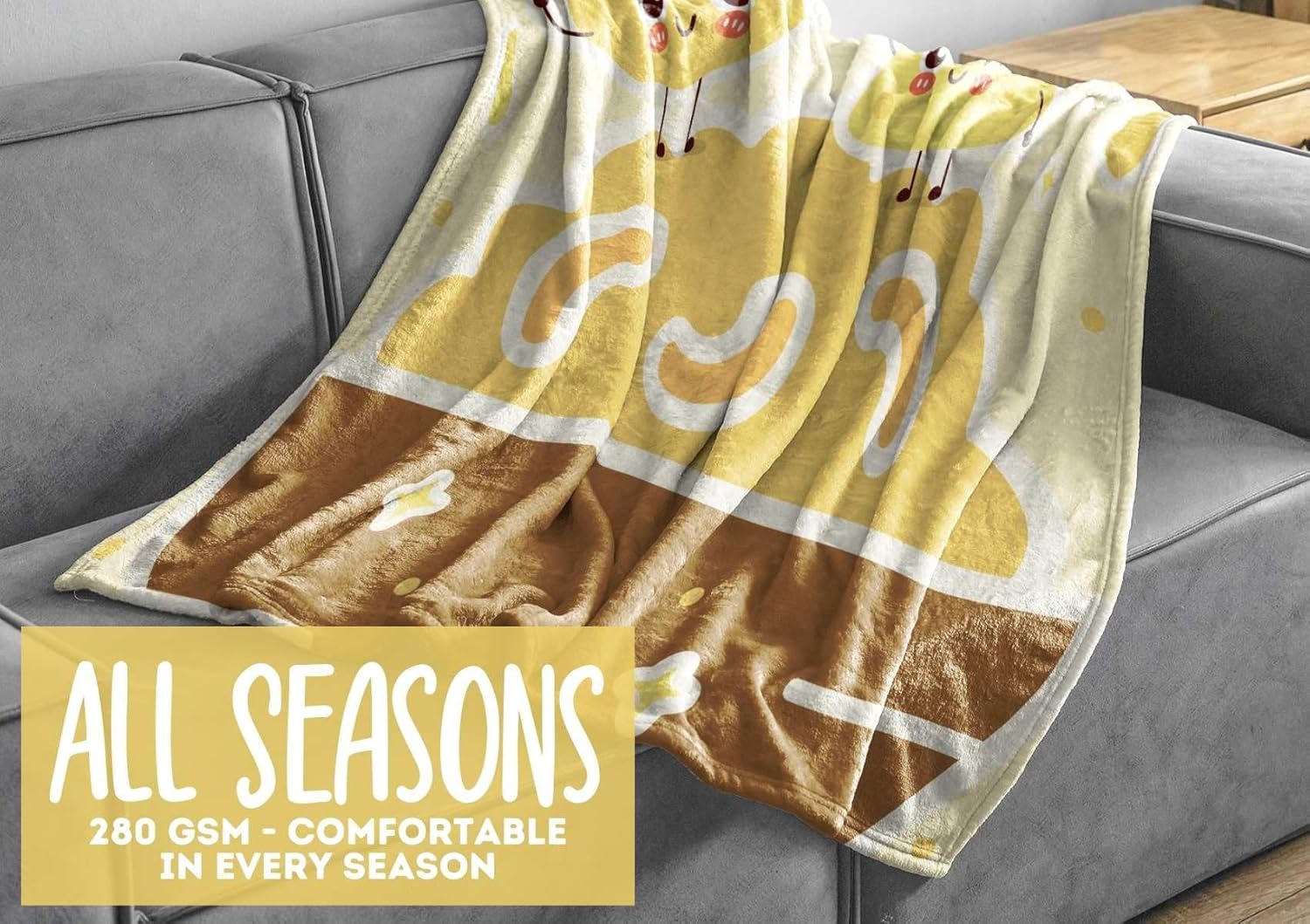 InnoBeta Mac and Cheese Gifts Blanket Throw - Funny Macaroni Blankets for Cheese Lovers, Birthday, Christmas - Hands, 50" x 65" - Image 6