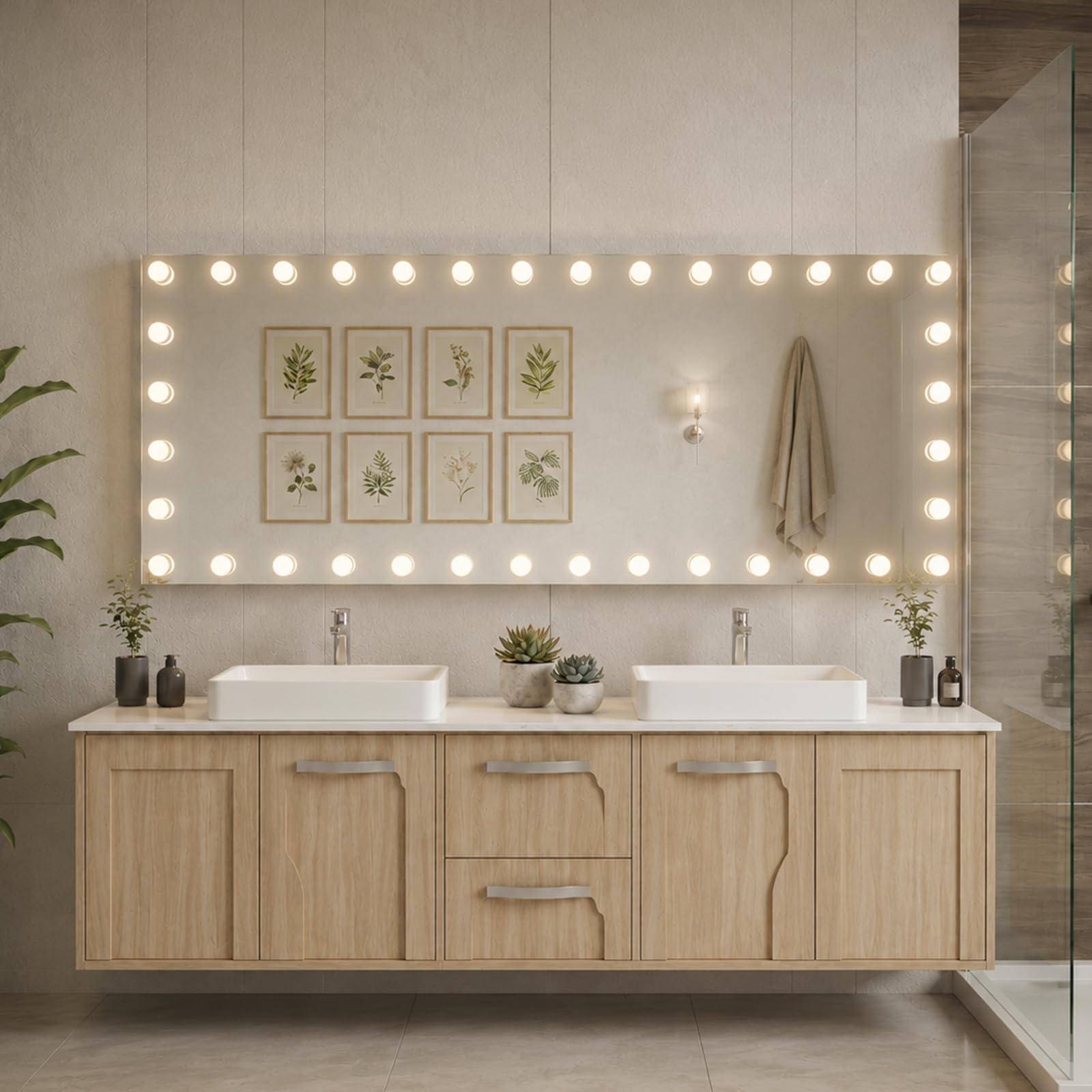 WTTY 84"x32" Hollywood Vanity Mirror with Lights