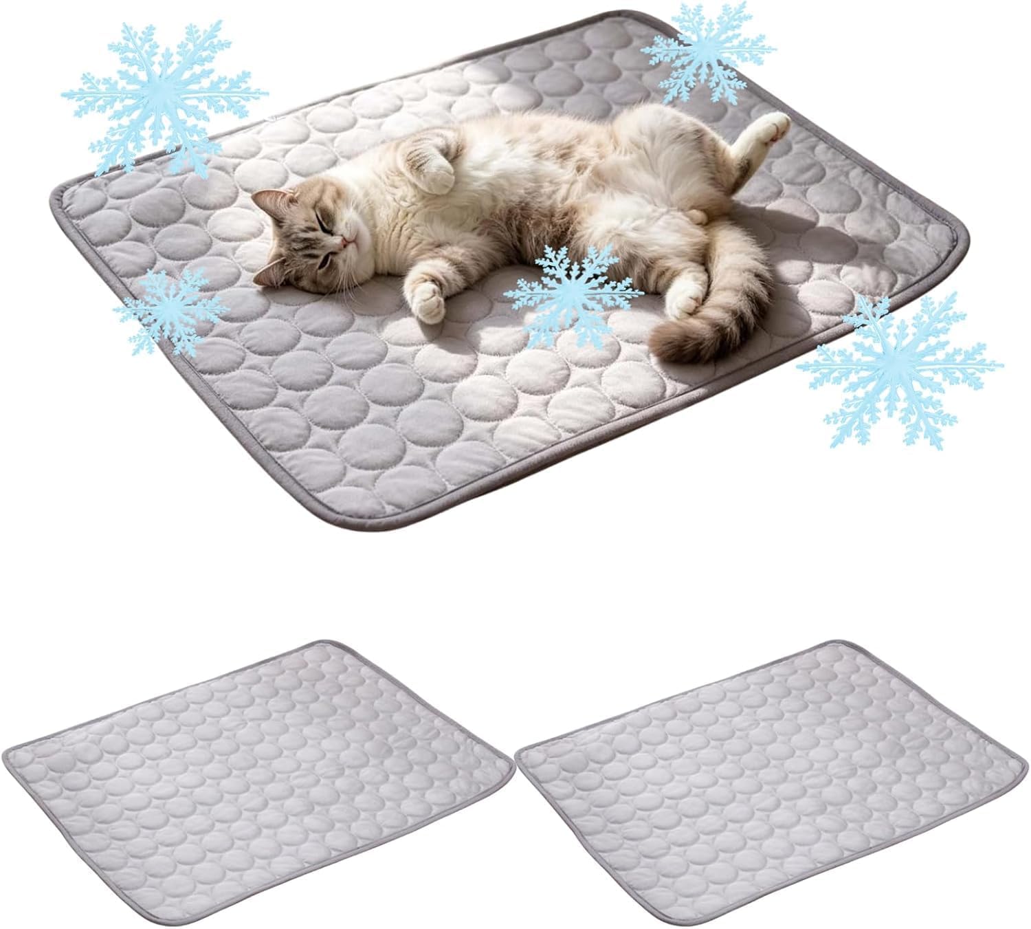 Reusable Dog Cooling Mat for Dogs, Easy-Fold Portable Pet Cooling Mat, Heat Relief Self Cooling Dog Mat, Washable Summer Cat Mat for Crates, Kennels and Beds Home Travel Extra Large 100x75cm