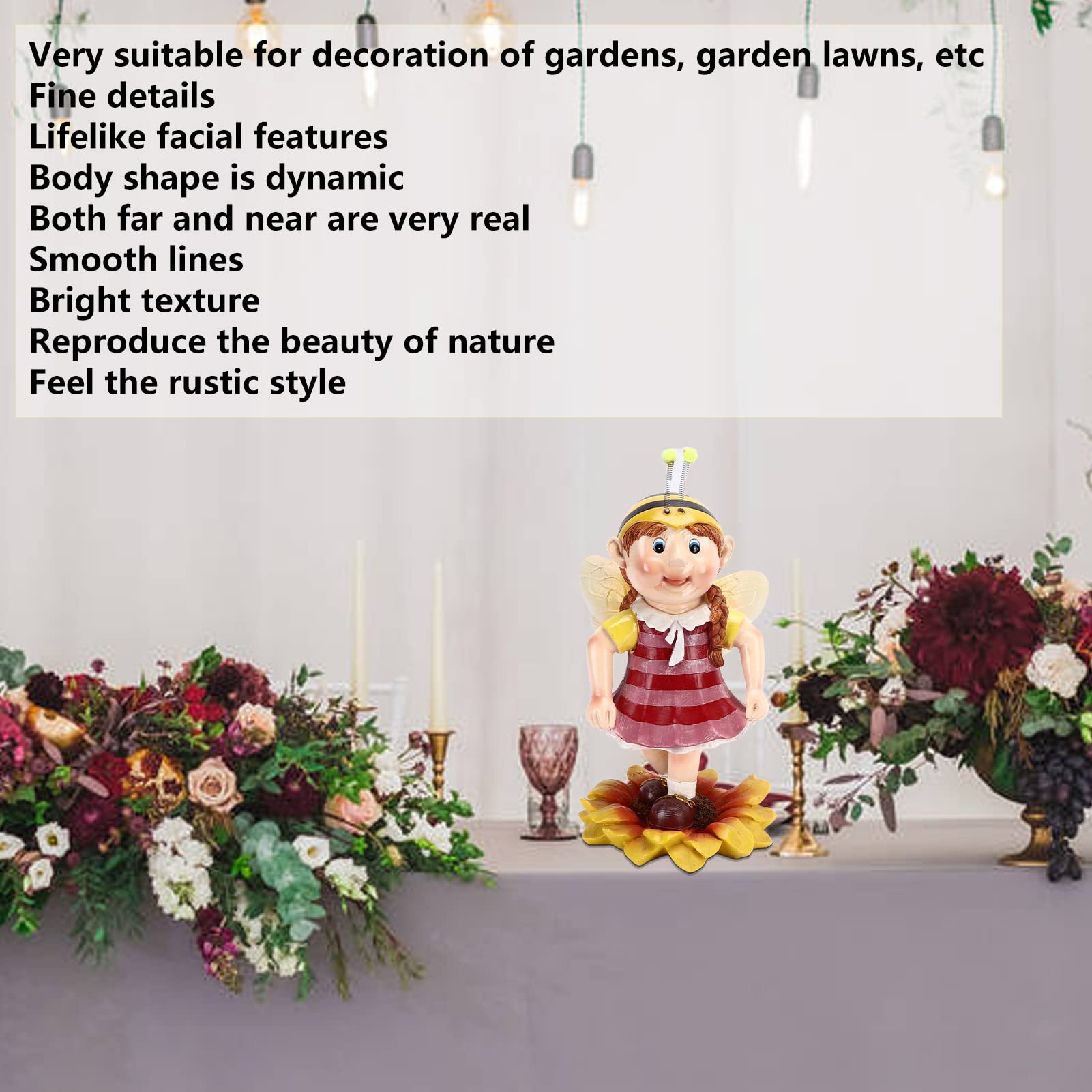 śliczna pszczoła posąg z żywicy wodoodporna dekoracja w stylu retro figurka zwierzątko rzemiosło do wewnątrz i na zewnątrz trawnik Patio dekoracja ogrodowa