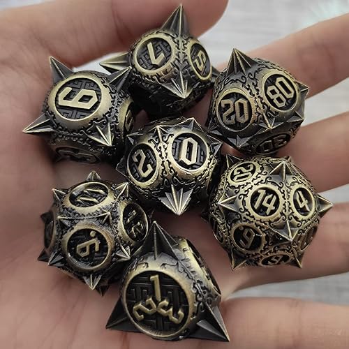 Miniatura 4 de Juego de dados de metal DND D&D Dungeons and Dragons Gifts RPG Juego de dados poliédricos para MTG D y D Pathfinder, accesorios de mesa D20 D12 D10