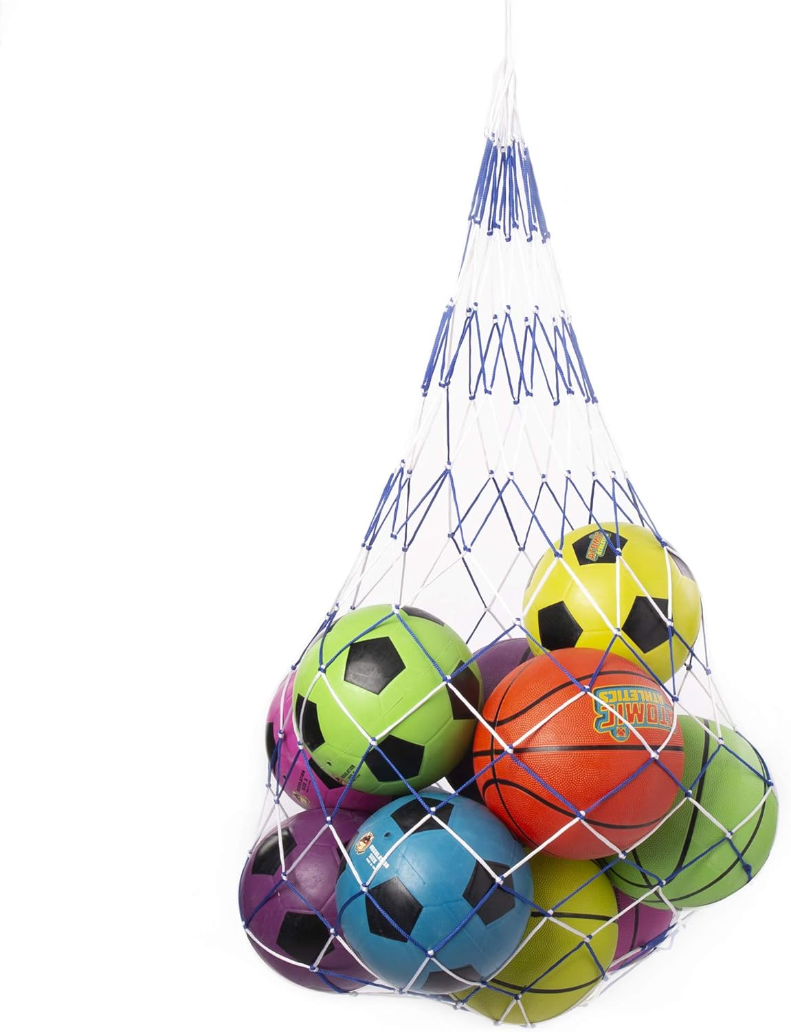 Double-Braided Sports Ball Carrying Net, Holds 20 Balls - Large Multi-sport Bag for Basketball, Football, Soccer, Volleyball, Playground & Dodgeballs - Coaching, Training & Recreational Equipment : Sports & Outdoors