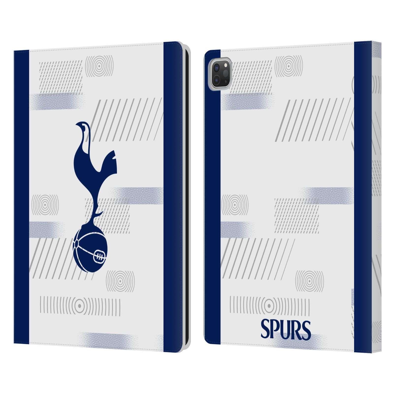 Head Case Designs Officially Licensed Tottenham Hotspur F.C. White 2023/24 Badge Leather Book Wallet Case Cover Compatible with Apple iPad Pro 12.9 2020/2021/2022