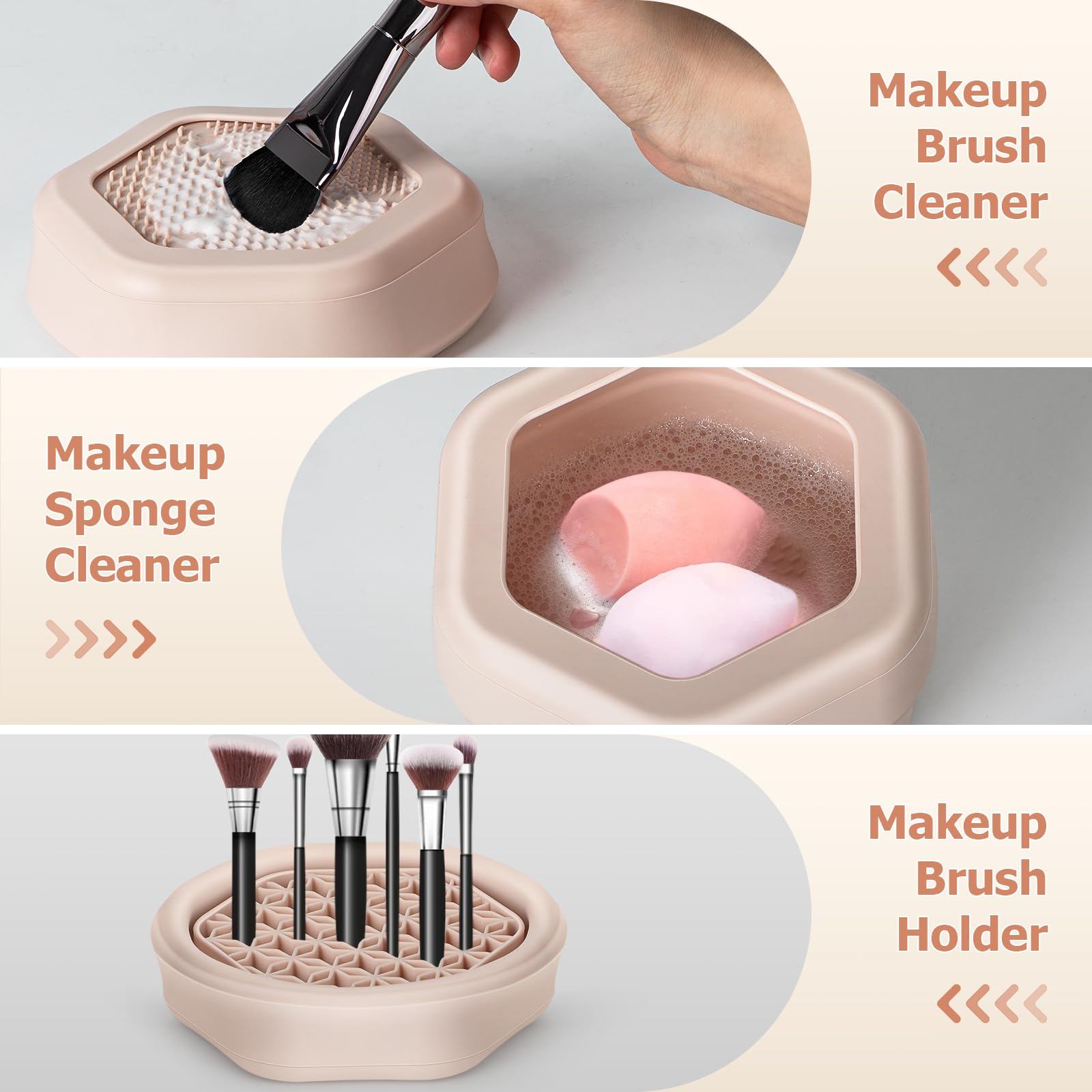 Máquina limpiadora eléctrica de brochas de maquillaje, limpieza rápida y secado instantáneo, adaptador de varios tamaños para brochas cosméticas, herramienta limpiadora de brochas de maquillaje