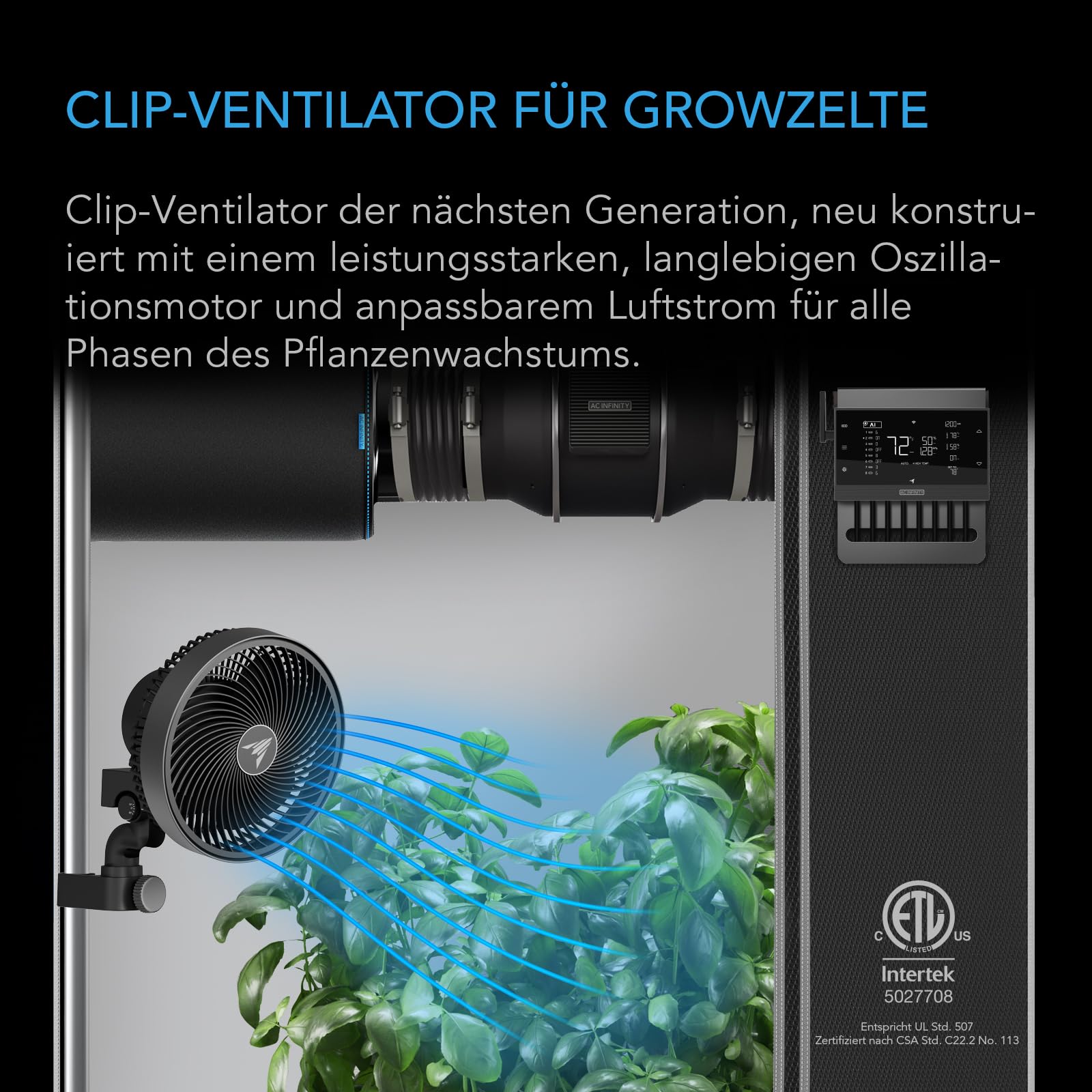 AC Infinity CLOUDRAY A6 – Clip-Ventilator 150mm für Grow Zelte