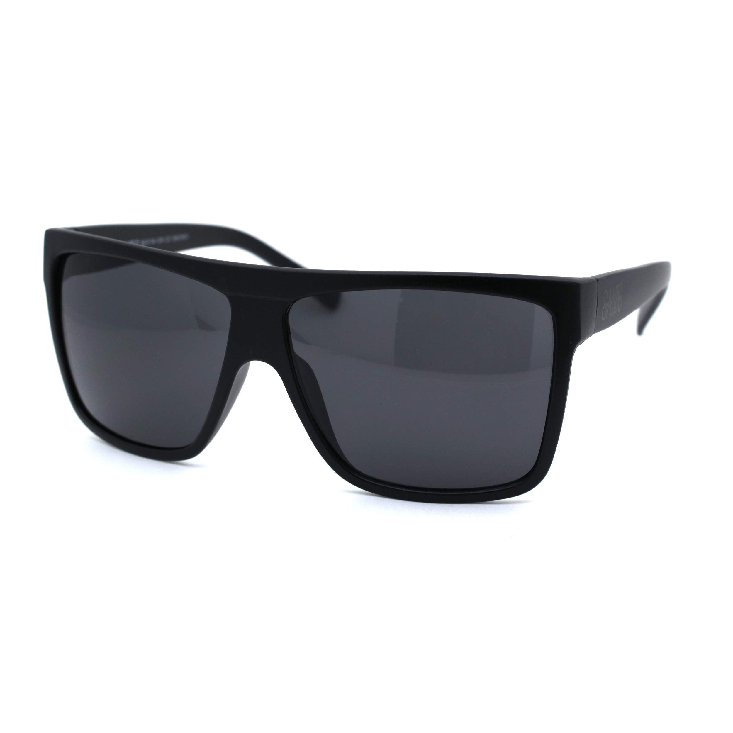 SA106Oversize Flat Top OG Gangster Plastic All Black Sunglasses
