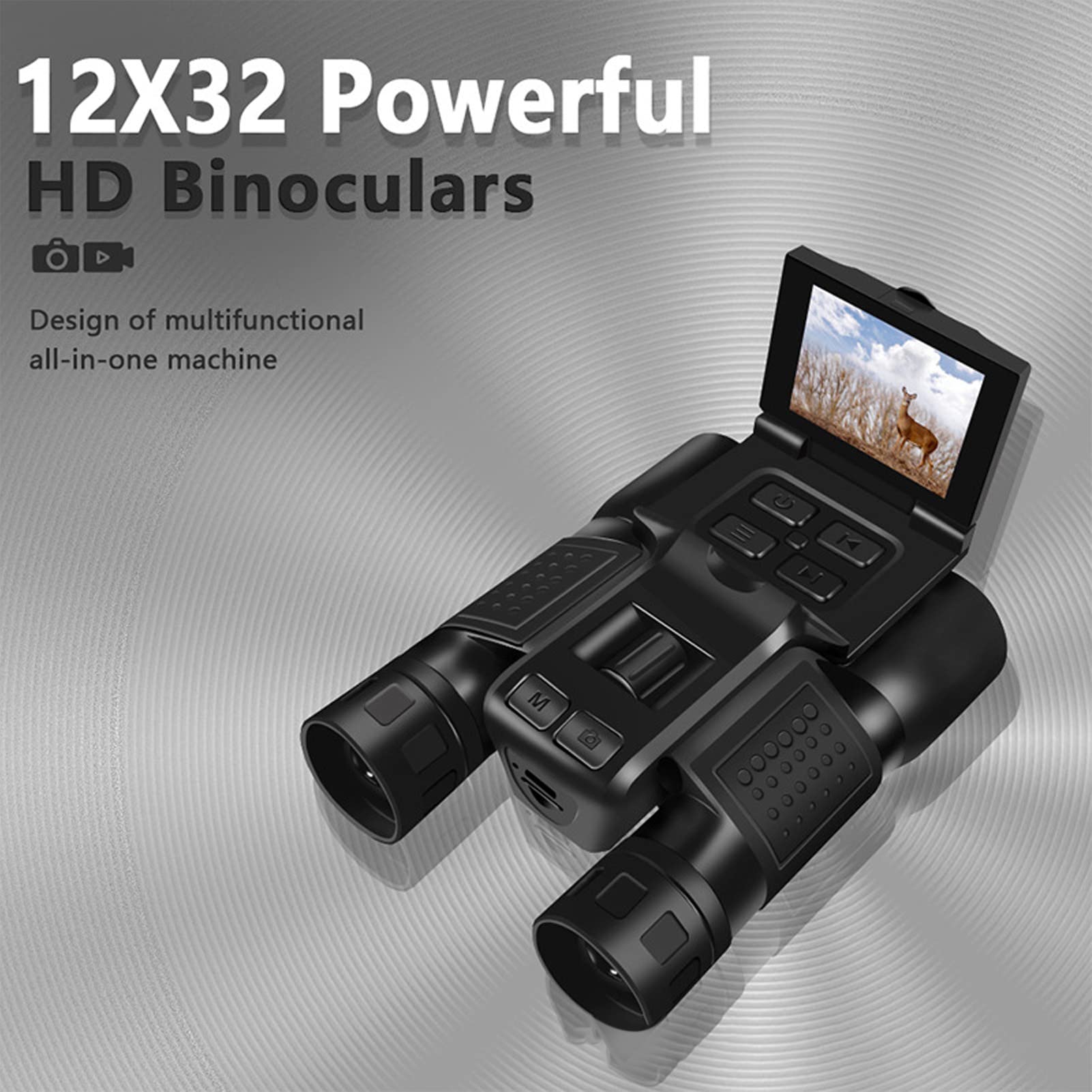 2,4 Inch Lcd scherm Digitale Verrekijker Camera, 12x32 5MP Video Fotorecorder Digitale Camera Telescoop, Foto's Maken Videotelescoop voor Het Kijken Naar Vogels, Voetbalwedstrijd