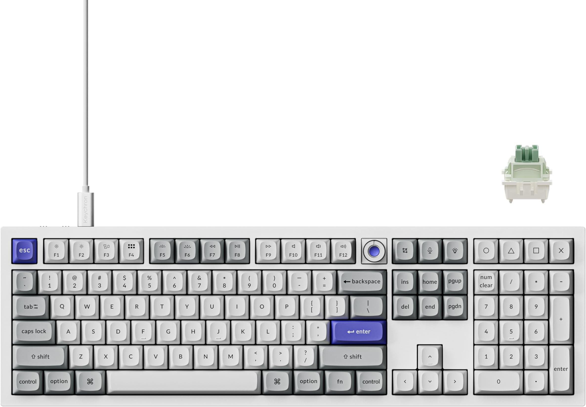 Keychron Q6 HE Wired Hall Effect Keyboard, Rapid Trigger Magnetic Switch Keyboard Hot Swappable, 8000 Hz Polling Rate Full-Size Layout Aluminum, Custom RGB for Mac Windows Linux - White