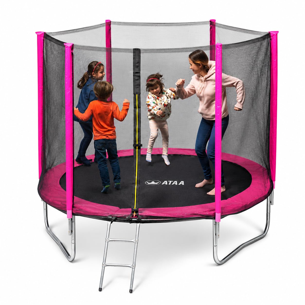 Cama elástica para Varios niños ATAA 250 cm – Escalera, Triple Cierre