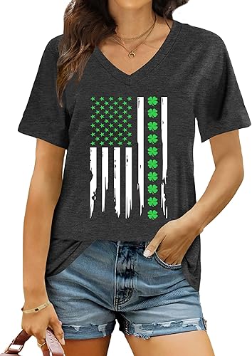 Ithalt St Patricks Day Shirt for Women Lucky Irish Shamrock Tshirt Saint Patrick