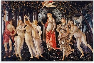 1482 Sandro Botticelli Primavera Print - Renaissance Artwork with Allegorical Figures And Floral Landscape Wall Decor Picture Print Canvas Wall Paint Arts Decor Modern Home Artworks Gift Idea Unframe