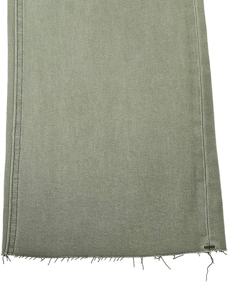 VERVET by Flying Monkey Olive Wide Denim Jeans Cropped High-Rise Raw-Cut