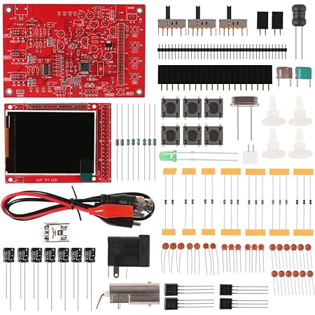 DSO 138 DIY Oscilloscope Kit Opening Source 2.4" TFT 1MSPS Digital Oscilloscope Kit with DIY Parts & Probe, Handheld Pocket Sized 13803K, SMD Soldered Electronic Learning Set