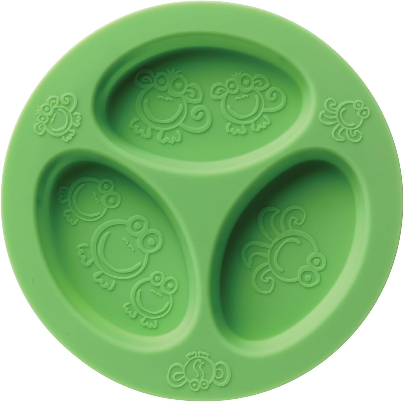 oogaa Silicone Baby and Toddler Divided Plate - Green, Green