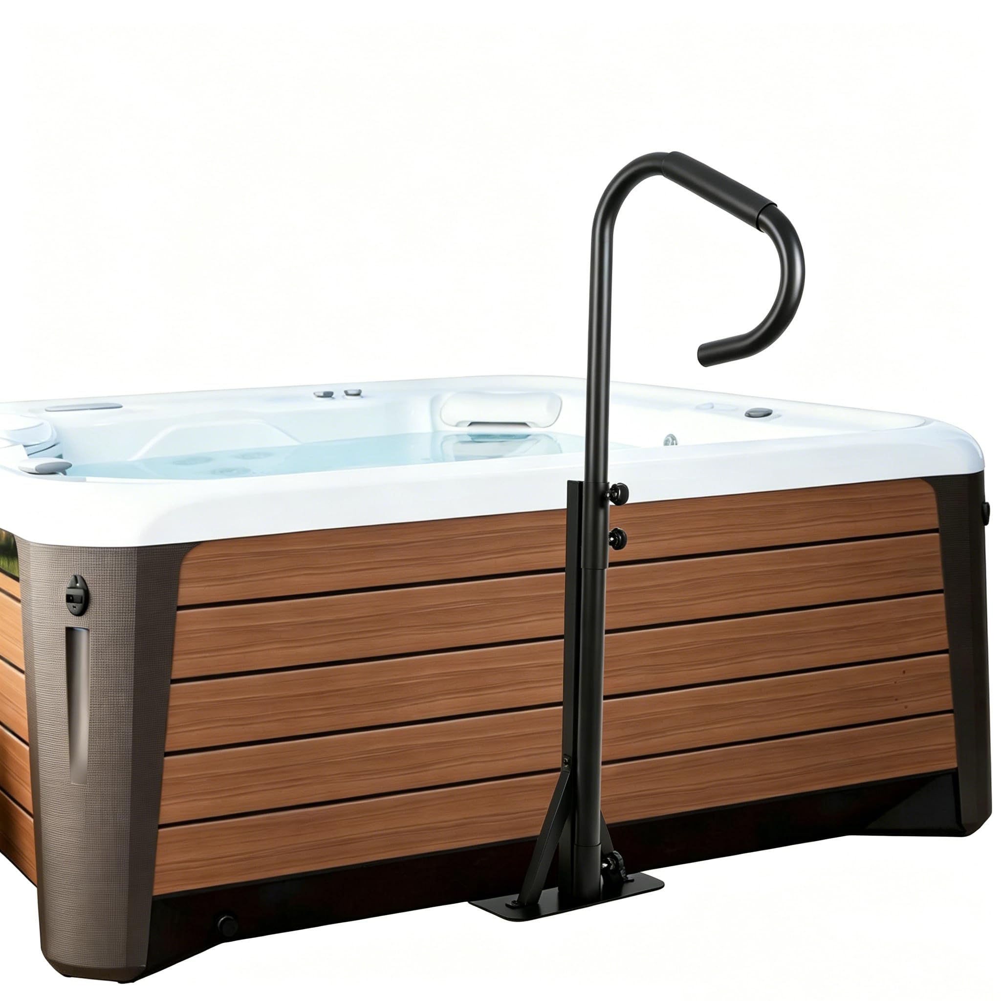 Zstar Barre de sécurité piscine/spa 600 lbs - Hauteur réglable 89-145 cm - Rotation 360° - Base stable à glisser - Acier inoxydable antidérapant - Installation facile intérieur/externeérieur -