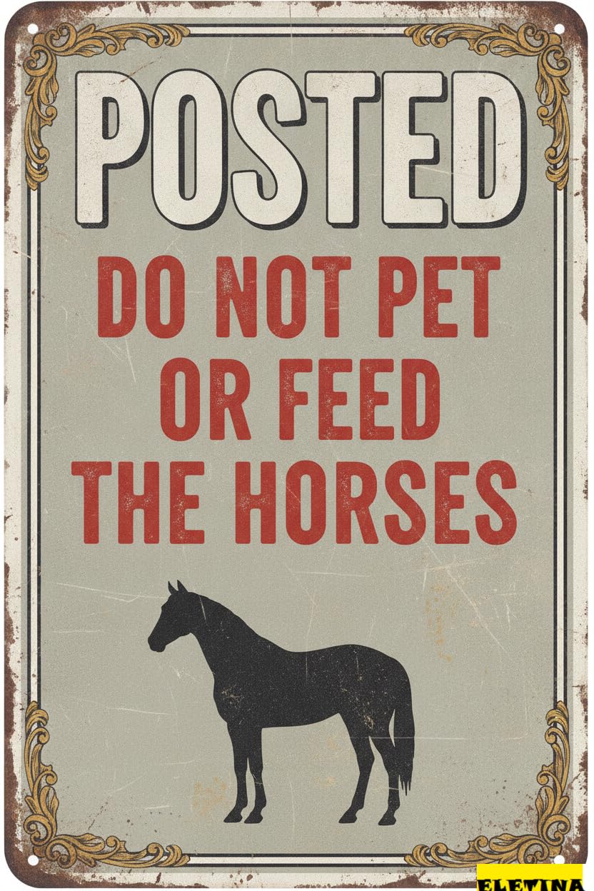 Do Not Pet Or Feed Horses Tin Sign, 8x12 Inch Safety
