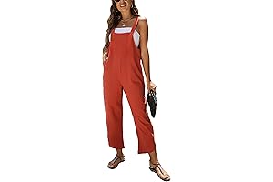 Women's Sleeveless Linen Overall Rompers