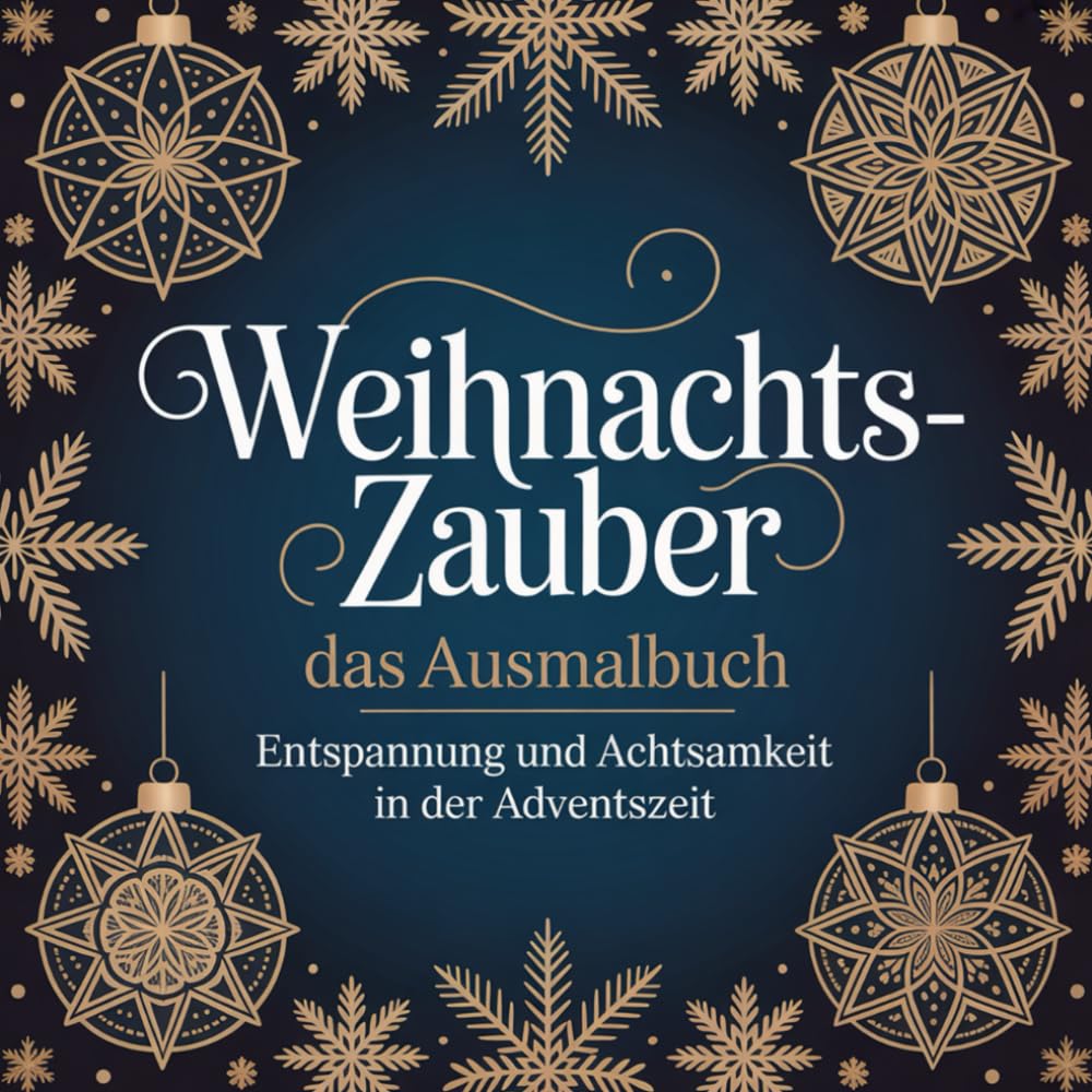 Weihnachtszauber – Das meditative Ausmalbuch: 50 elegante Mandalas & Wintermotive – für Entspannung, Achtsamkeit & kreative Auszeiten
