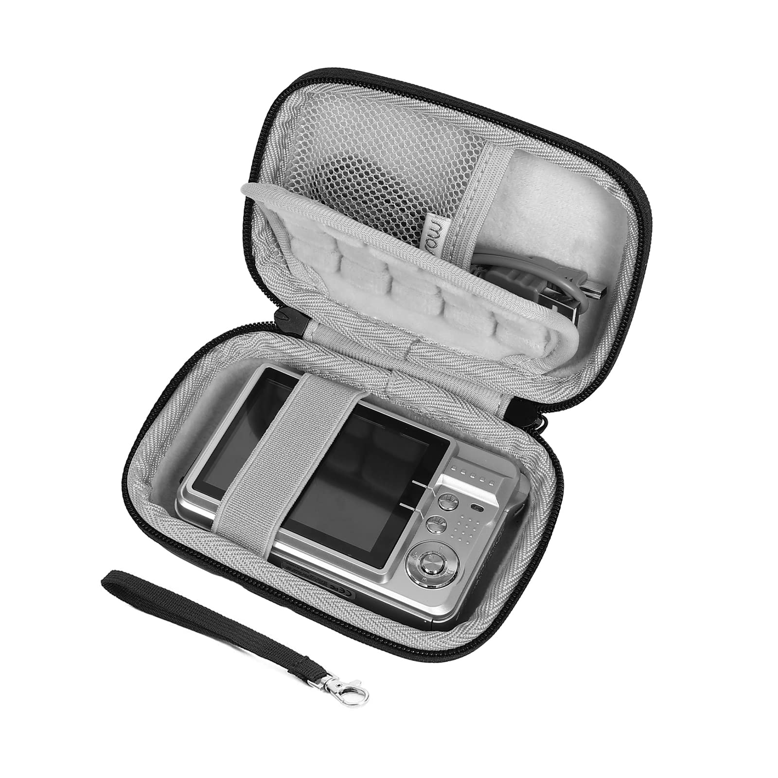 MOSIS Compatible with Sony DSCW 800/830&Compatible with Canon PowerShot ELPH 180/190&Compatible with AbergBest 21 Mega Pixels 2.7" LCD Rechargeable HD, Digital Camera Case Bag with Hand Strap, Black