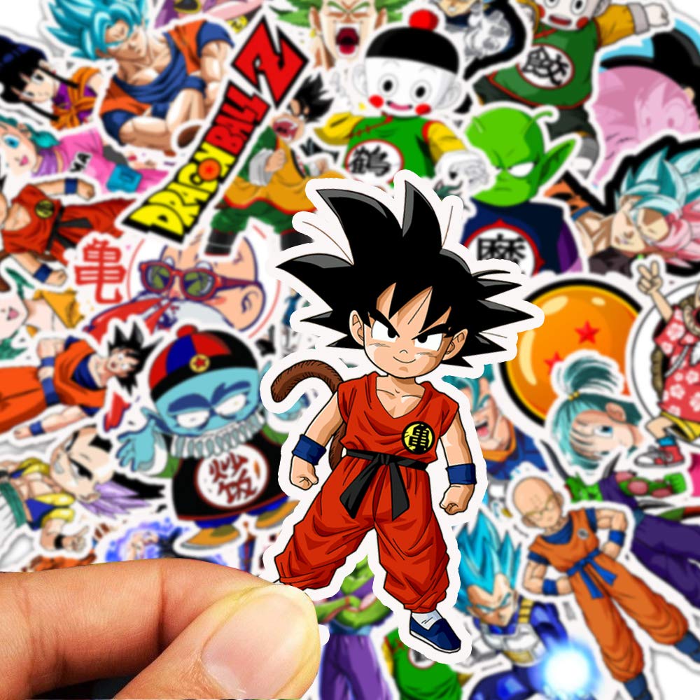 Adesivi impermeabili in vinile per laptop, bottiglie d'acqua, computer, Mac Pad, custodia per telefono, Hydro Flask, paraurti per skateboard, valigie (Dragon Ball Z)
