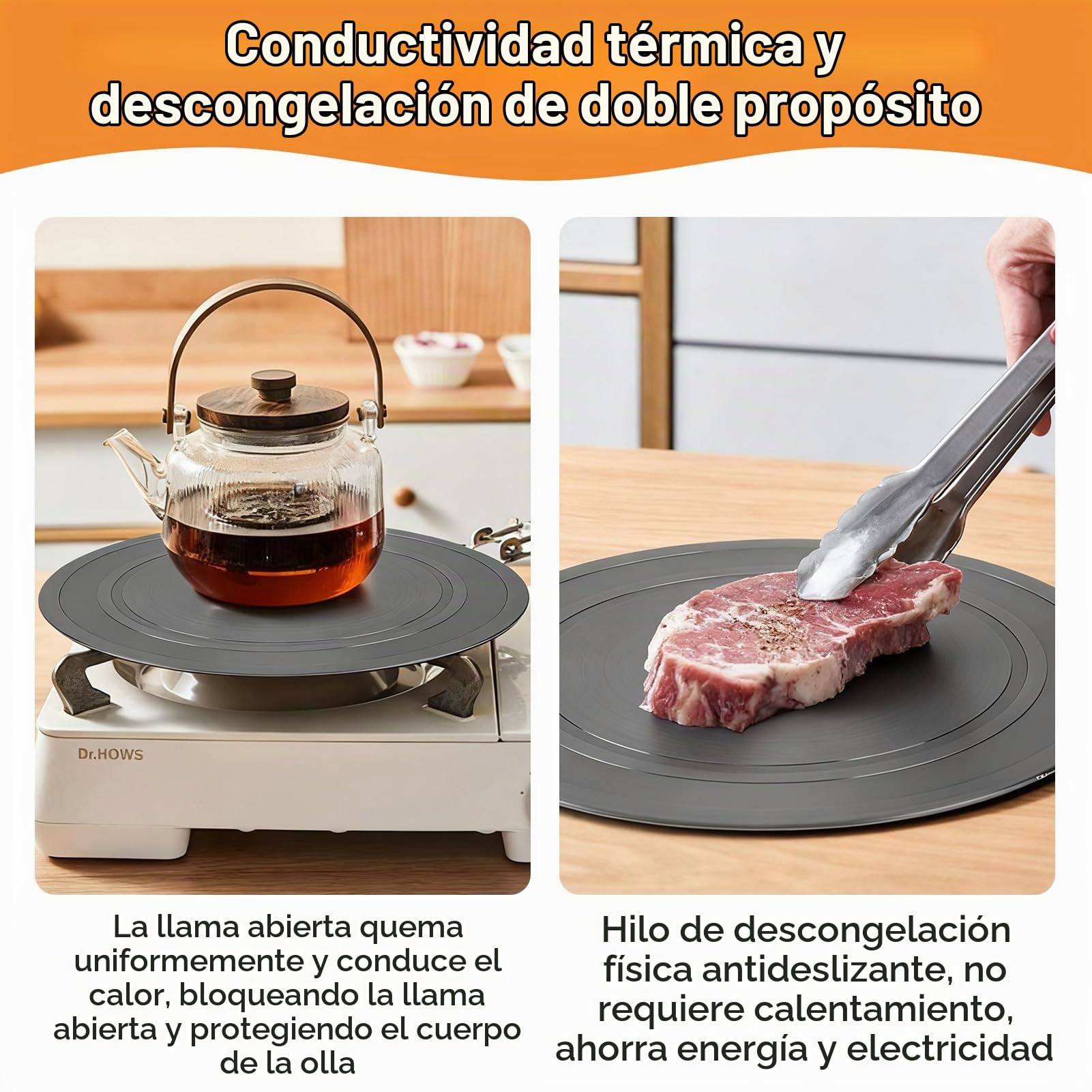Difusor De Calor Para Estufa De Gas, Placa Difusora De Calor Para Estufa De Gas, Difusor Redondo Para Estufa, Placa De Descongelación, Placa Difusora De Inducción De Aluminio, Protector De Llama, Plac