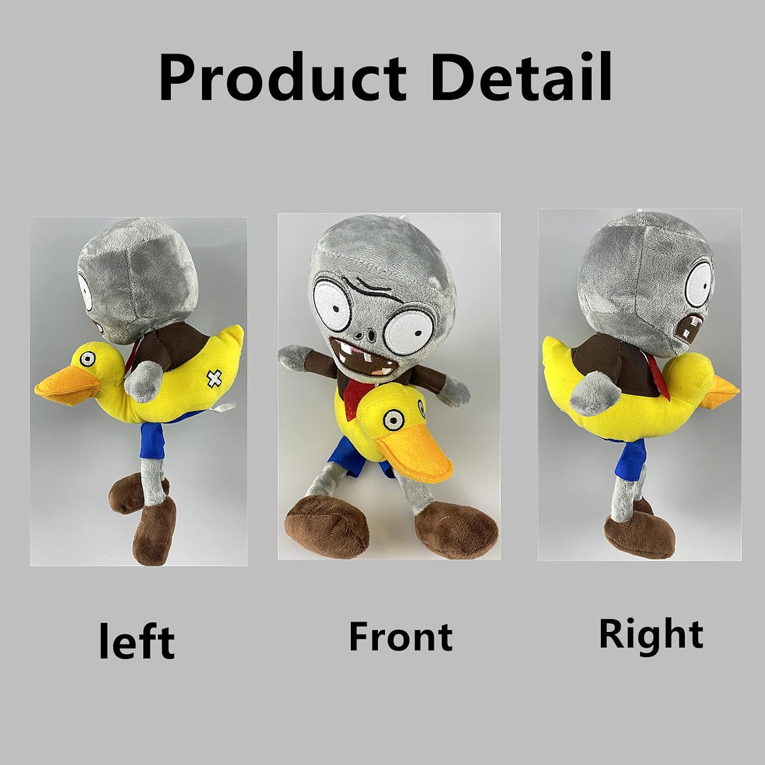 12" 1 PCS PVZ Plant and Zombies Plush Toys Stuffed Soft Doll Yellow Duck Zombie Great Gifts for Boys and Girls New